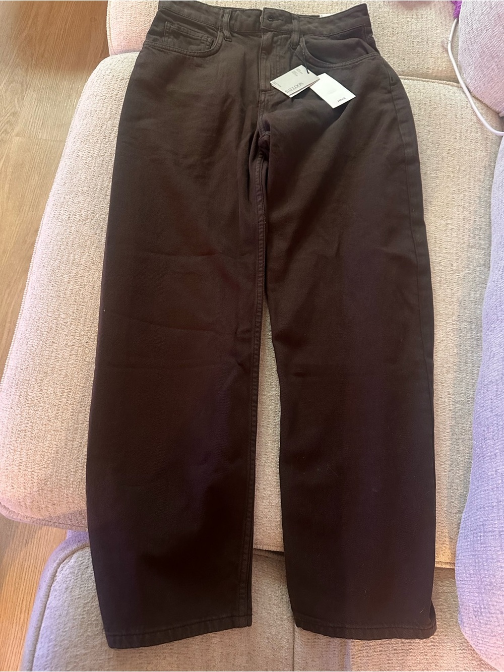 Mango Balloon Woman’s Brown high waist Straight-Leg Pants